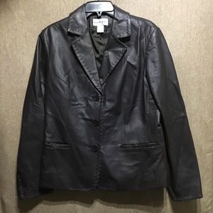 NEWPORT NEWS Leather Jacket with Whipstitch Trim